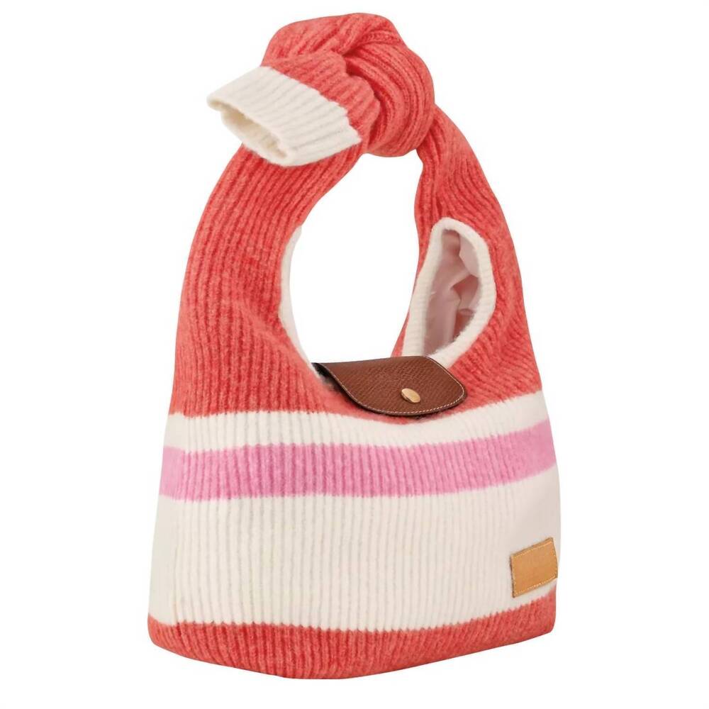 NEW LONGCHAMP women's le pliage sweater shoulder bag in coral/pink